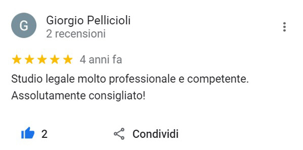 Recensione avvocato Pellicioli - Bergamo